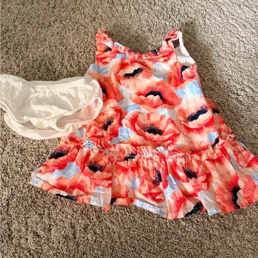 Janie and Jack Floral Ruffle Dress with Bloomers
